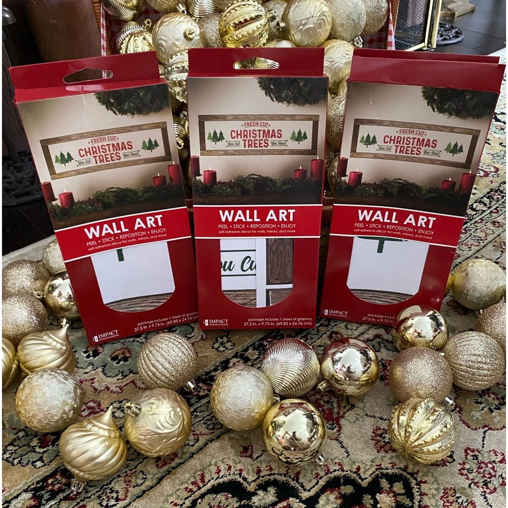 NEW W/TAGS=3 IMPACT INNOVATIONS “Christmas Tree” PEEL/STICK/REPOSITION Wall Art